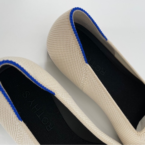 Rothy’s The Almond Loafer in Vanilla Bean Ballet Flat Mule Ivory Cream Neutral - Picture 6 of 7